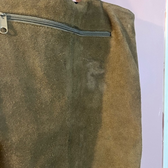 Vintage Kenneth Cole boho suede hobo grunge shoulder bag. Olive green - Picture 10 of 10